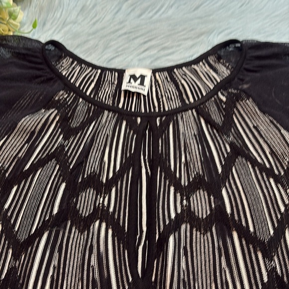 MISSONI Abstract Semi Sheer Black White Knit Top - Picture 3 of 10